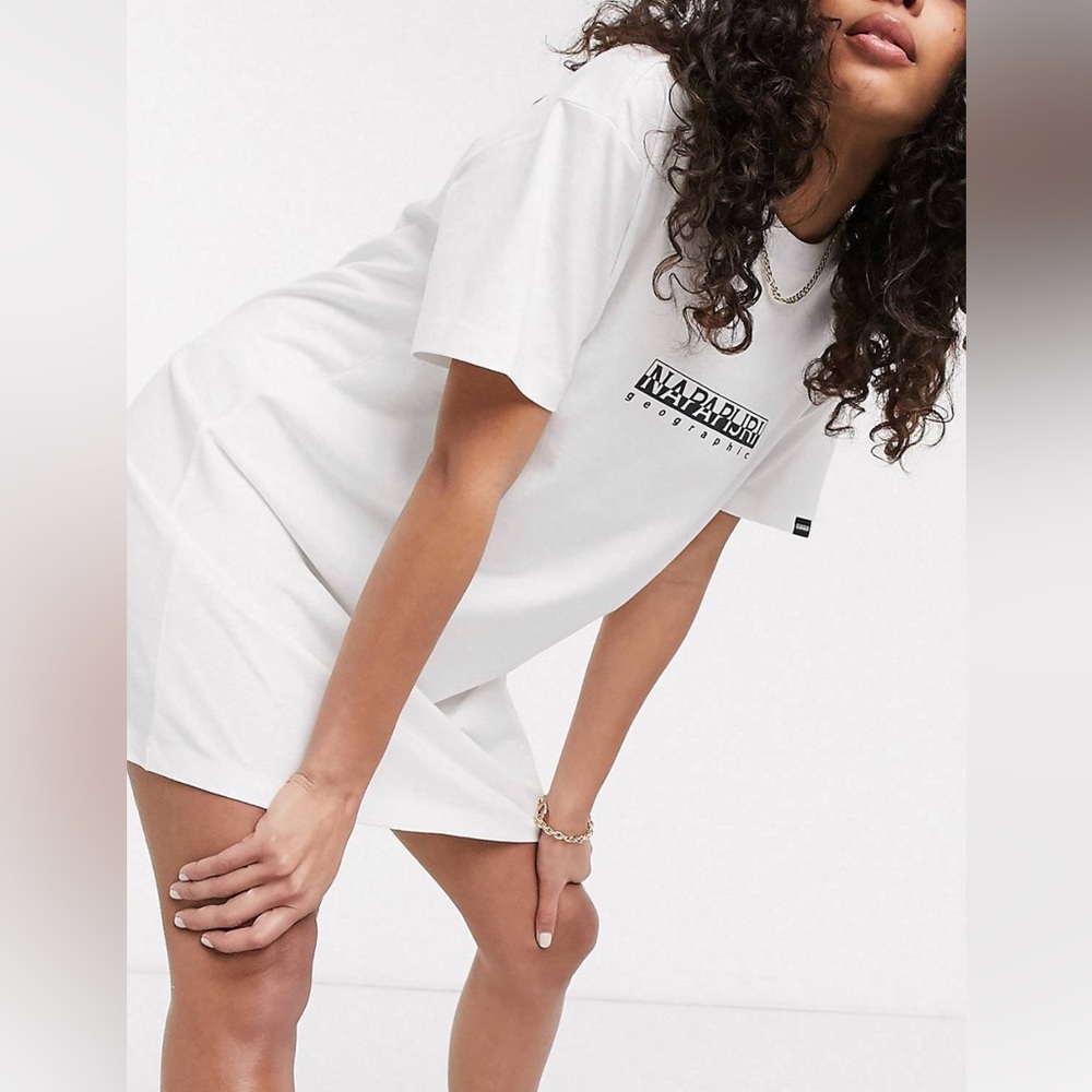 Napapijri t-shirt dress in white